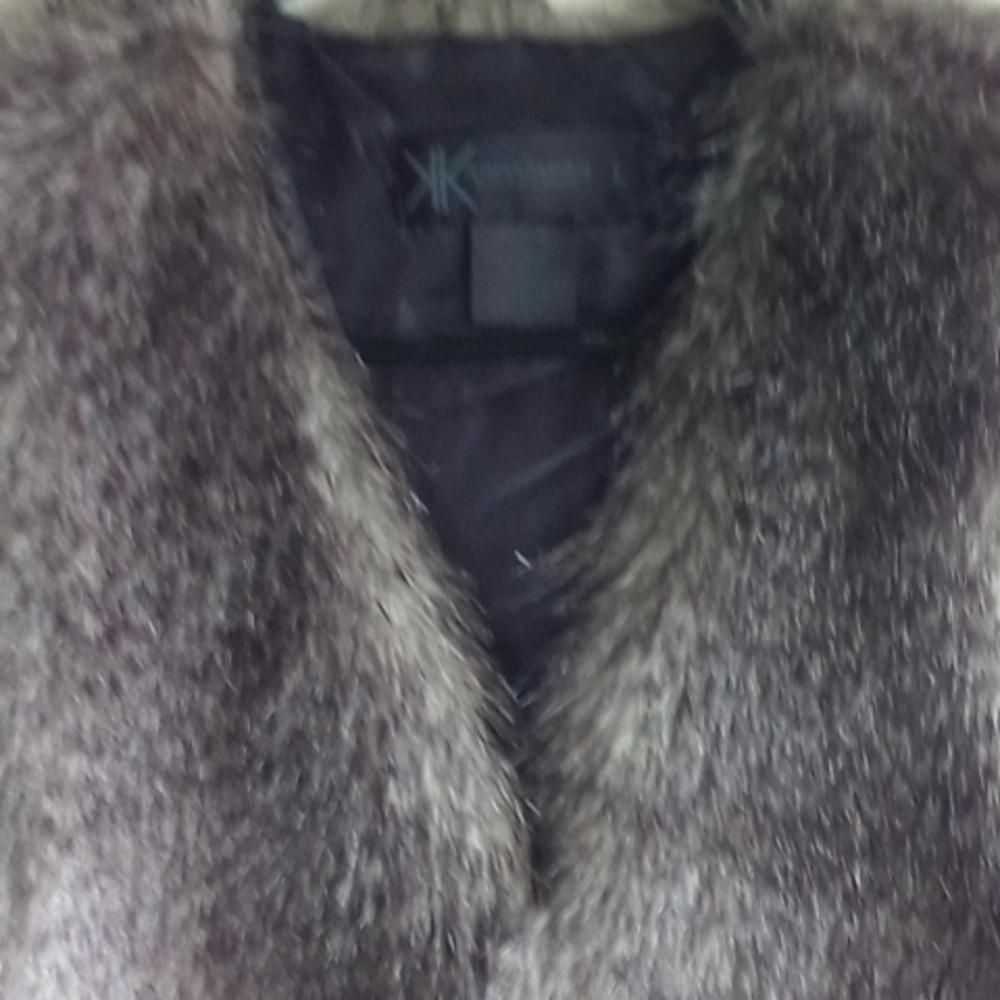 Kardashian Kollection Cropped Faux Fur Vest